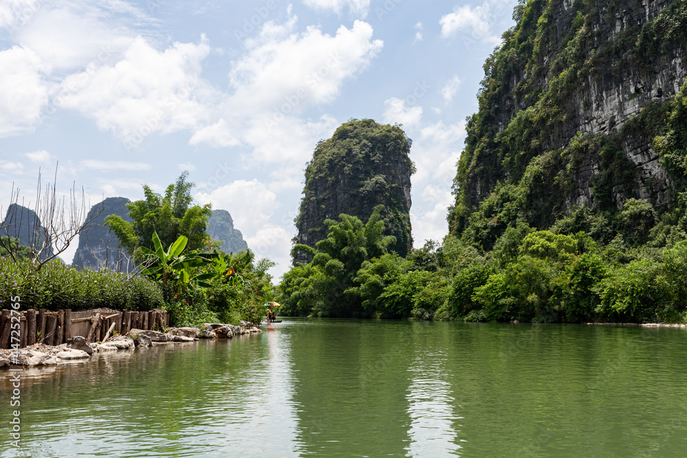 Landscape of Guilin, Li River and Karst mountains. Located near Yangshuo, Guilin, Guangxi, China. Landscape of Guilin, Li River and Karst mountains. Located near Yangshuo, Guilin, Guangxi, China.