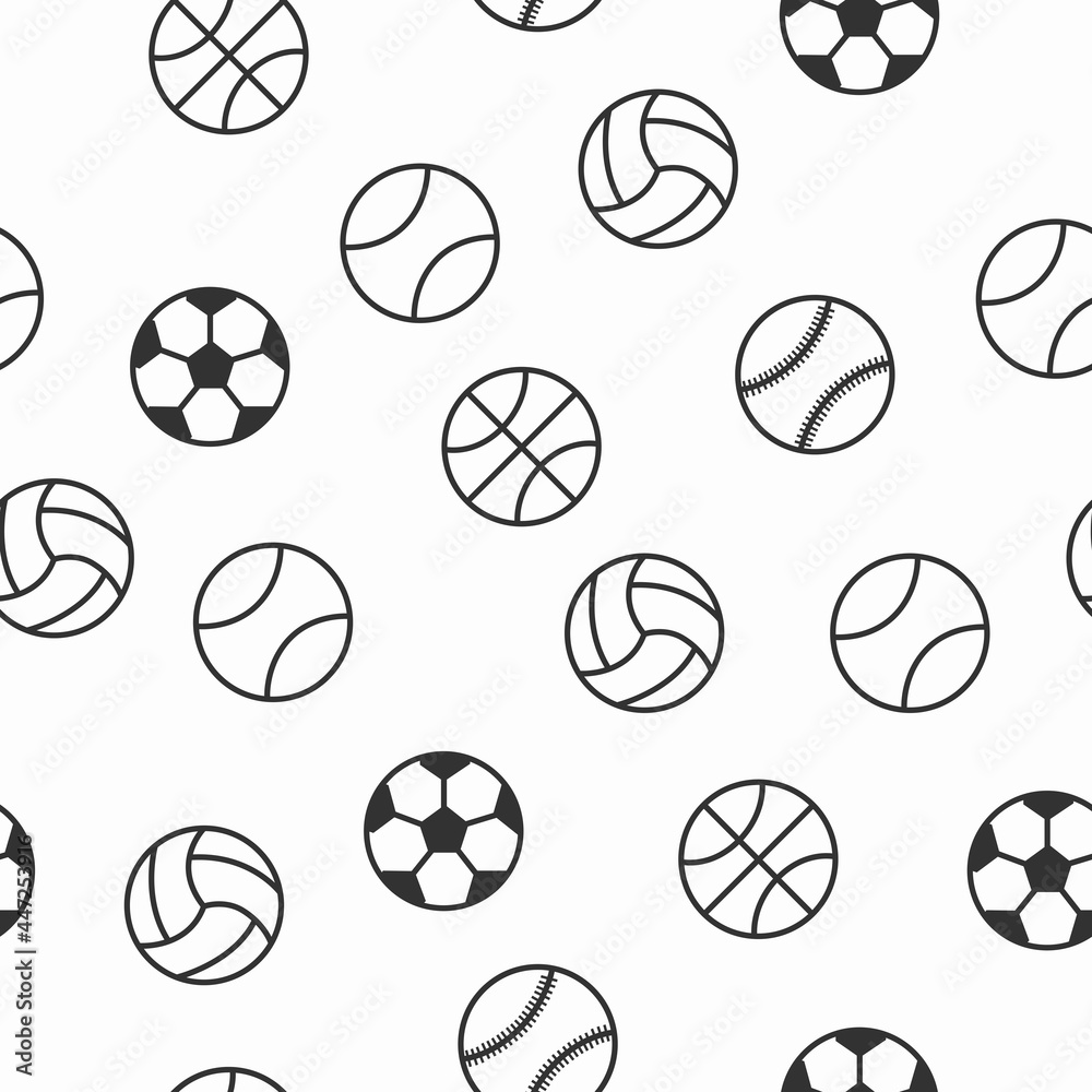 Sport Balls Pattern. Vector seamless pattern or background with different sports balls Sport Balls Pattern. Vector seamless pattern or background with different sports balls