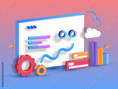 3d software and web development design illustration