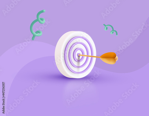 Target achievement concept 3D illustration