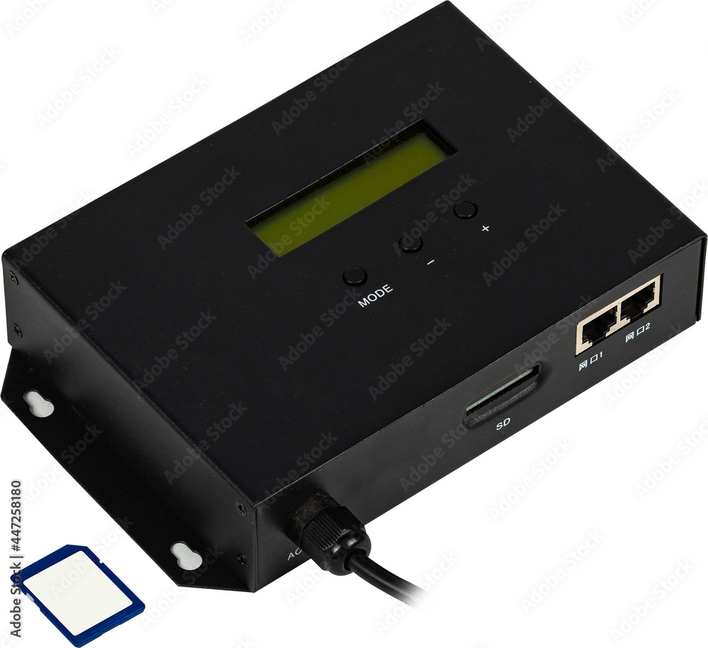 Obraz premium LED controller with memory card isolated on white background