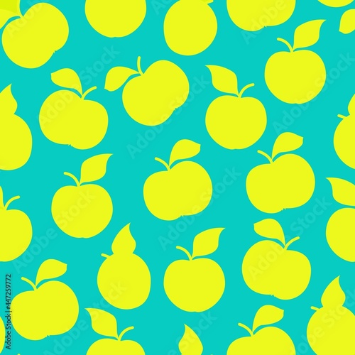Silhouettes of apples seamless pattern. Vector print for textiles and packaging. Flat illustration.