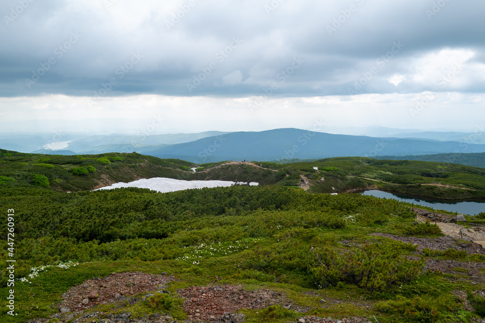 北海道上川郡東川町にある大雪山の旭岳の風景 View of Mt.Asahidake in Mt.Daisetsuzan, Higashikawa-cho, Kamikawa-gun, Hokkaido.