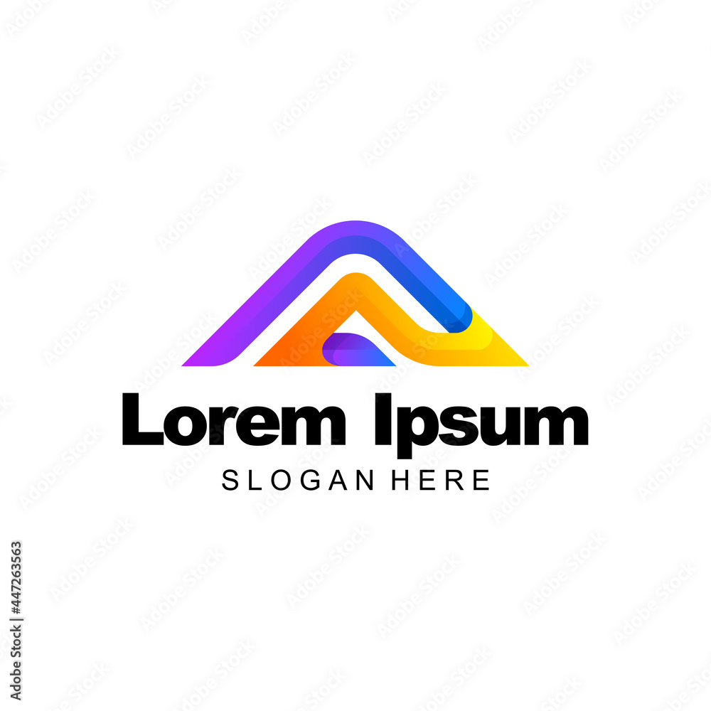 letter a logo colorful gradient template design