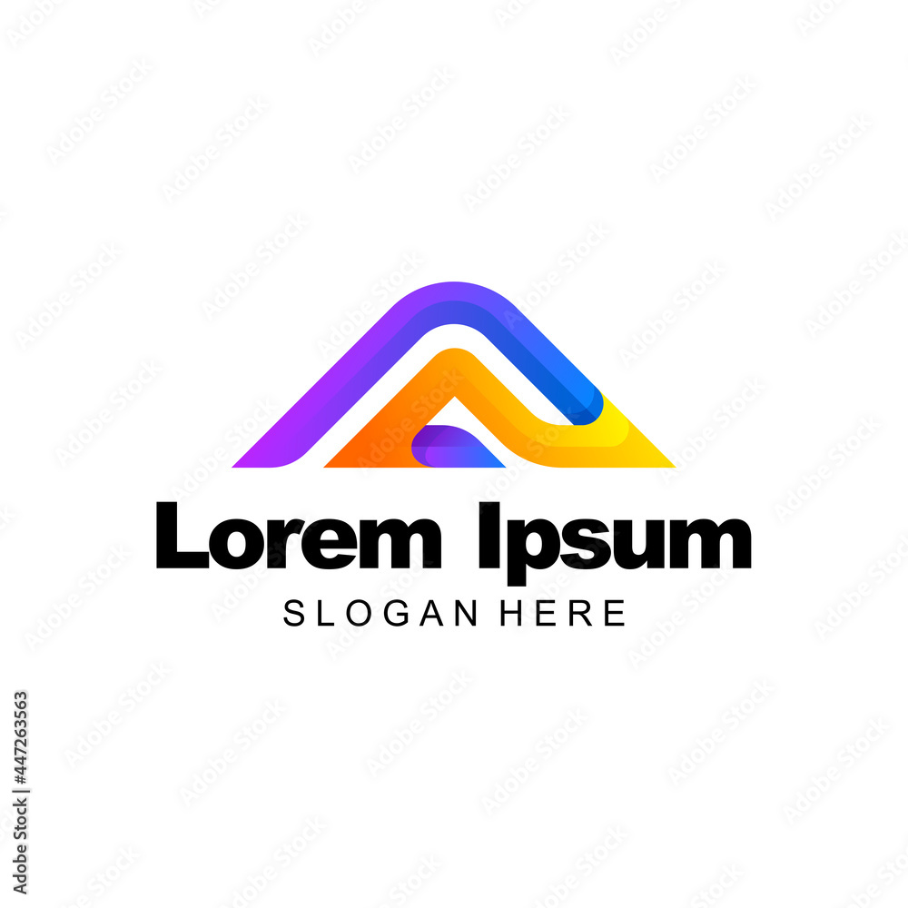 letter a logo colorful gradient template design letter a logo colorful gradient template design