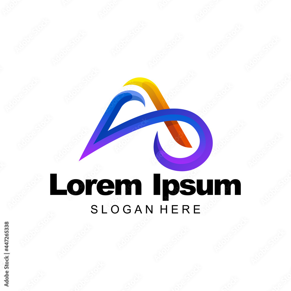 letter a logo colorful gradient template design letter a logo colorful gradient template design