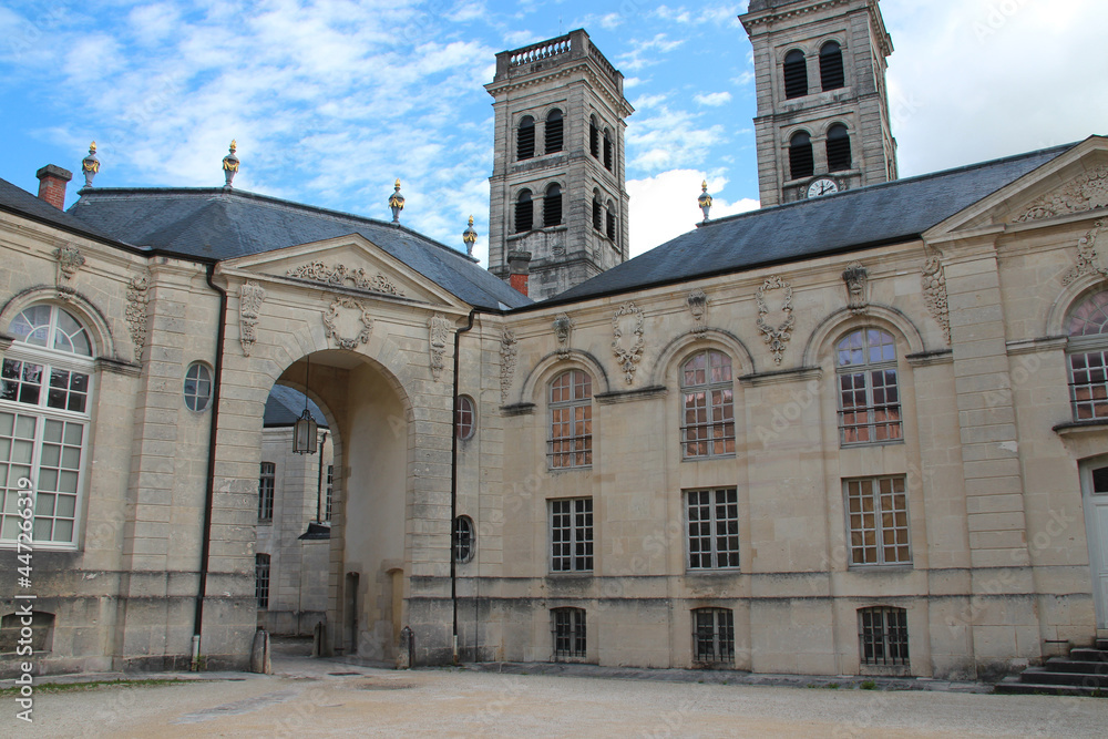 episcopal palace and notre-dame cathedral in verdun in lorraine (france)