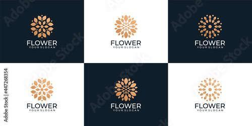 Set of beauty luxury spa health flower logo vector for decoration