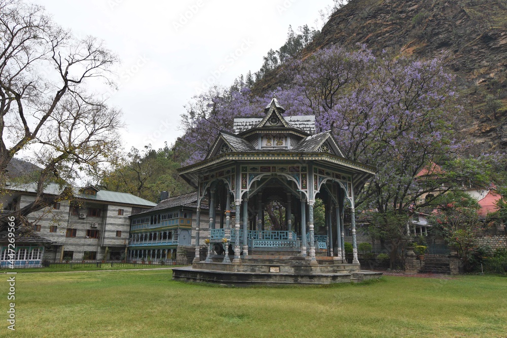 Garden view of Rampur Palace at Rampur Bushahr in Shimla, Himachal Pradesh, India. Once served as the Winter Capital of the former princely state of Bushahr Garden view of Rampur Palace at Rampur Bushahr in Shimla, Himachal Pradesh, India. Once served as the Winter Capital of the former princely state of Bushahr