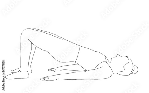 yoga, setu bandha sarvangasana, bridge pose straight