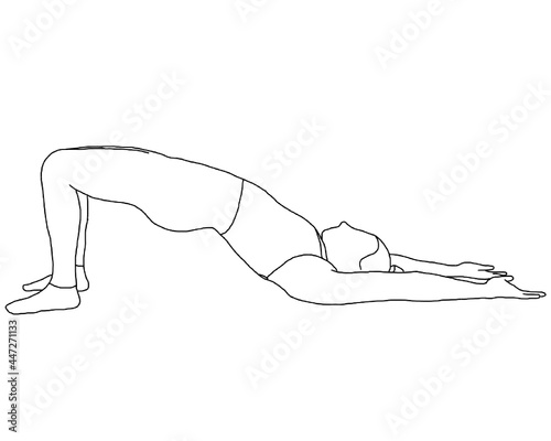 yoga, setu bandha sarvangasana, bridge pose variation with arms