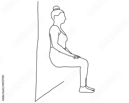 Yoga, fitness, Wall Sit exercise, 