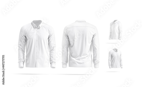 Φωτογραφία Blank white classic shirt mockup, different views