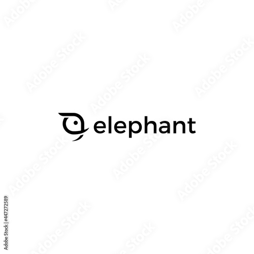 Simple modern elephant logo.