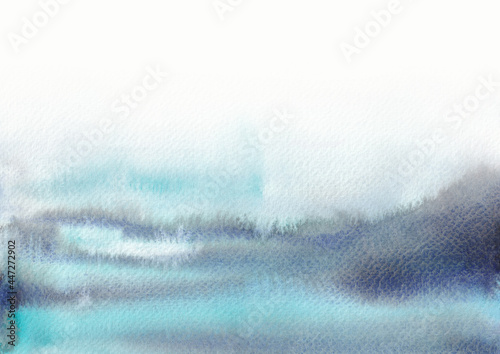 Blue mist watercolor ombre hand drawn backgrounds