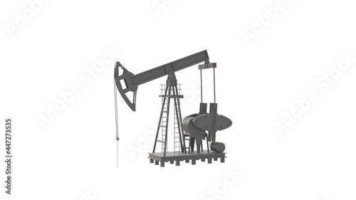 Oil pump on white isolated background