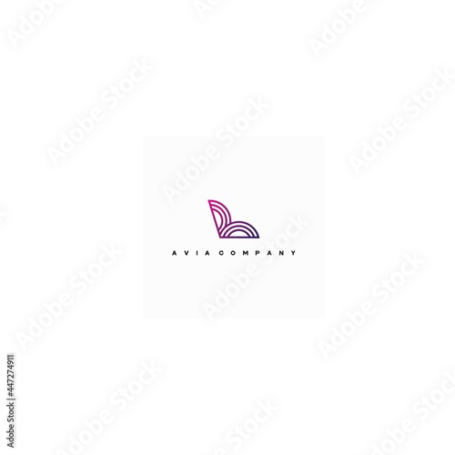 
Vector illustration consisting of a line of airplane wings in the form of a symbol or logo of an airline
