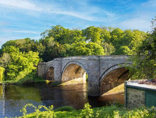 Stone bridge at Piercebridge County Durham on the river Tees. photo