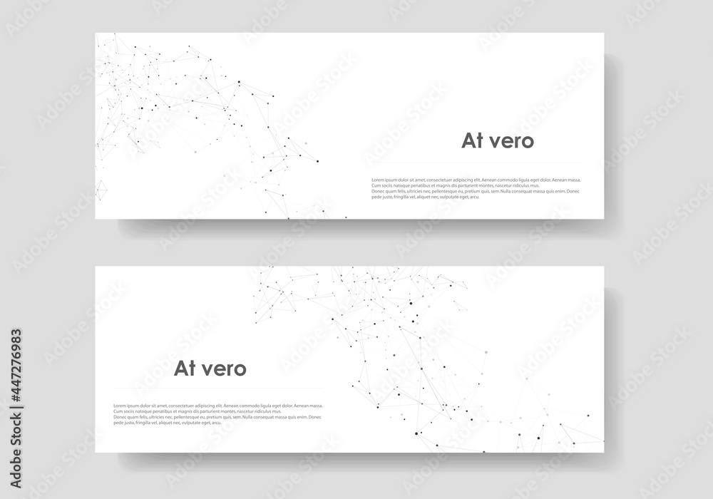 Vector design banner network with connect dots and lines. Abstract technology and medical background