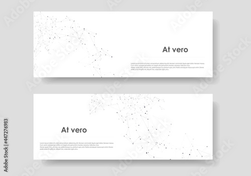 Vector design banner network with connect dots and lines. Abstract technology and medical background