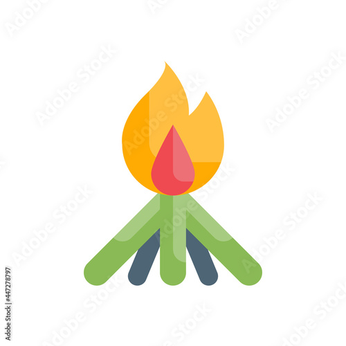 Fire Wood vector Flat icon style illustration. EPS 10 file
