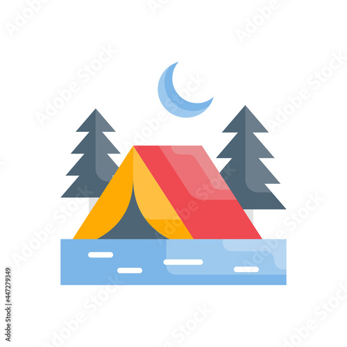 Campsite vector Flat icon style illustration. EPS 10 file