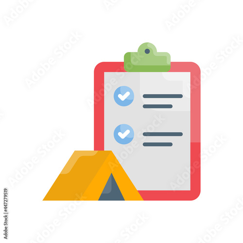 camping checklist vector Flat icon style illustration. EPS 10 file