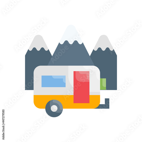 Camper vector Flat icon style illustration. EPS 10 file