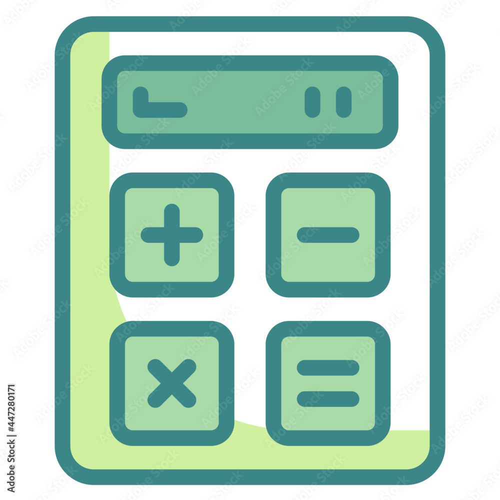 calculator blue line icon