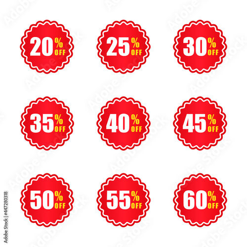 Variety of price and discount label for sales label collection