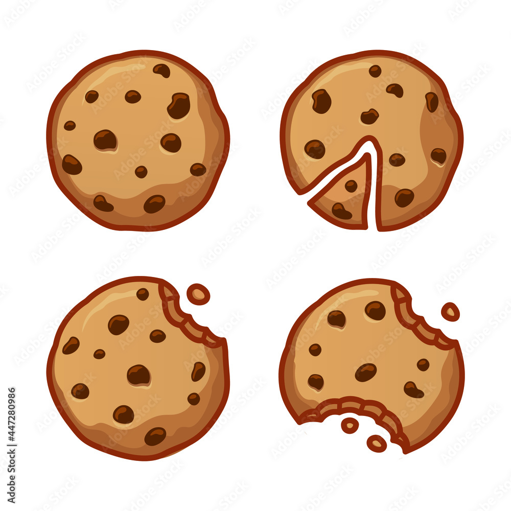 Set of biscuits character logo design template Set of biscuits character logo design template