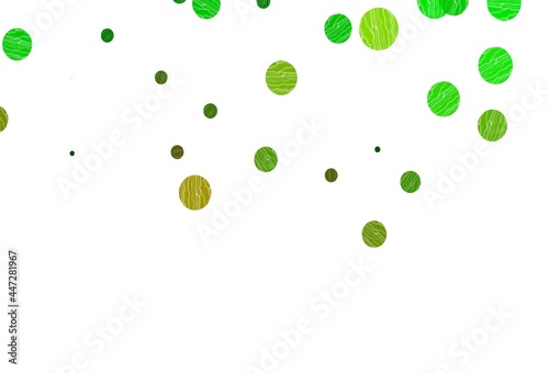 Light green, red vector layout with circle shapes.