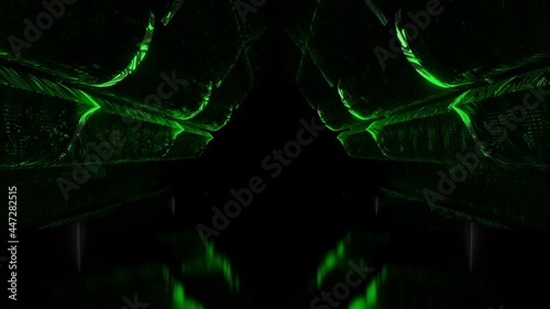 Neon light of Modern design., flight forward through digital corridor, appearing glowing lines, ultraviolet spectrum., 4K Looped Background Animation