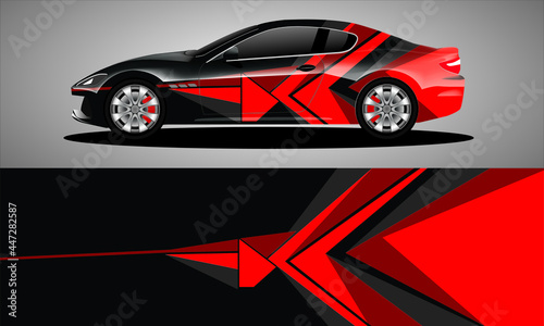 Car sticker or car wrap with natural natural concept with abstract line concept and initial B, can be installed on all
