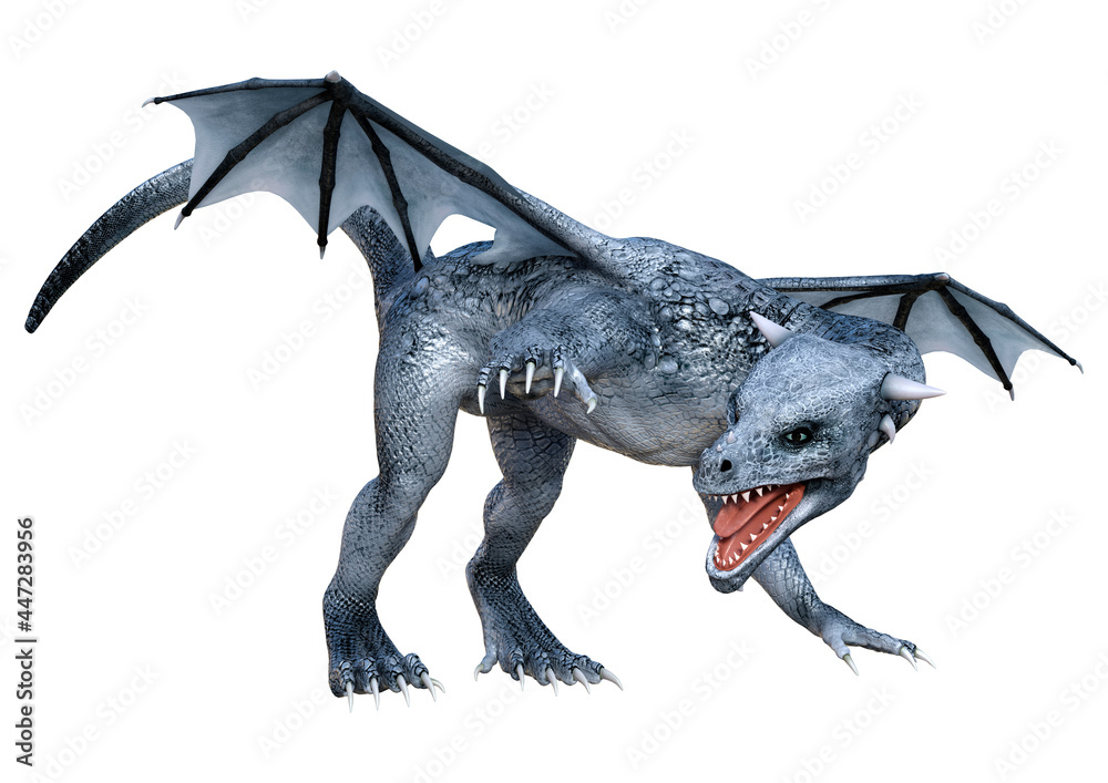 3D Rendering Fairy Tale Dragon on White 3D Rendering Fairy Tale Dragon on White