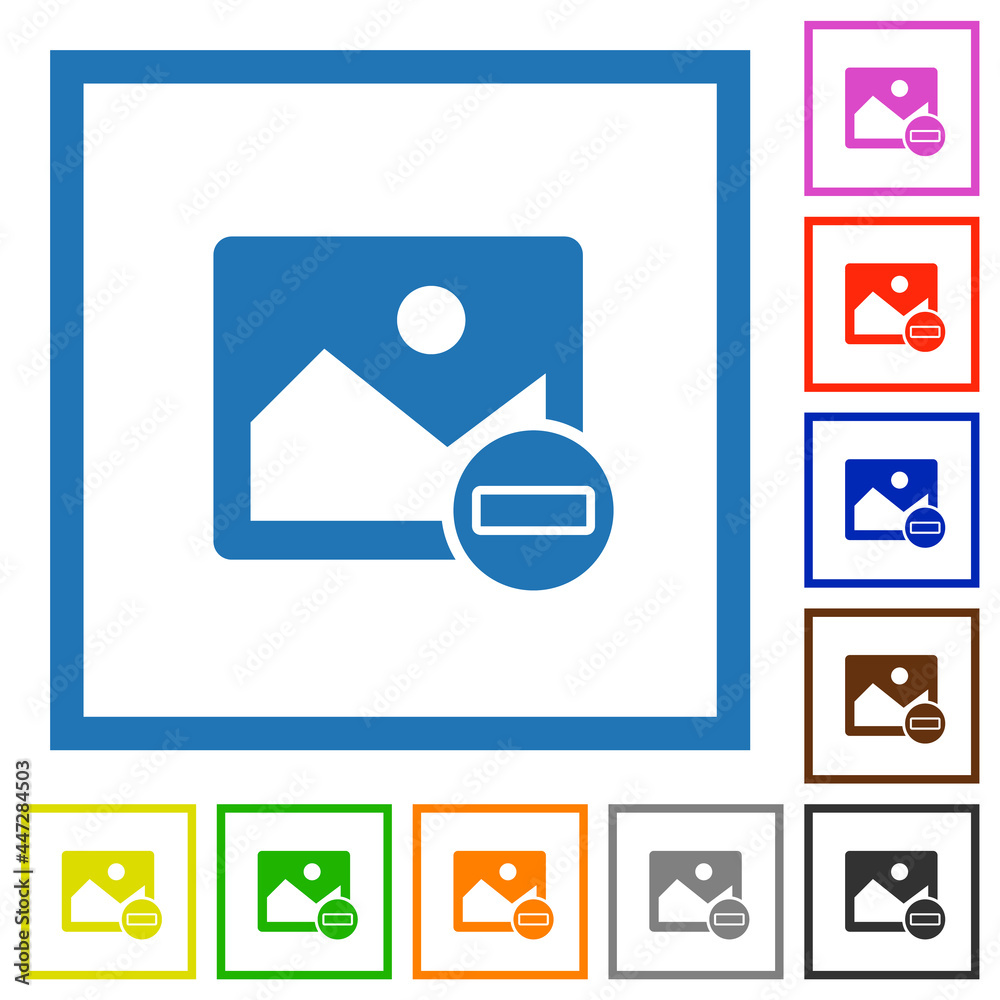 Remove image flat framed icons Remove image flat framed icons