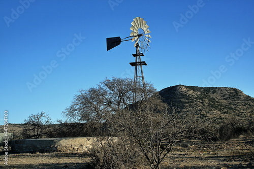 Sunrise windmill near Marathon Texas