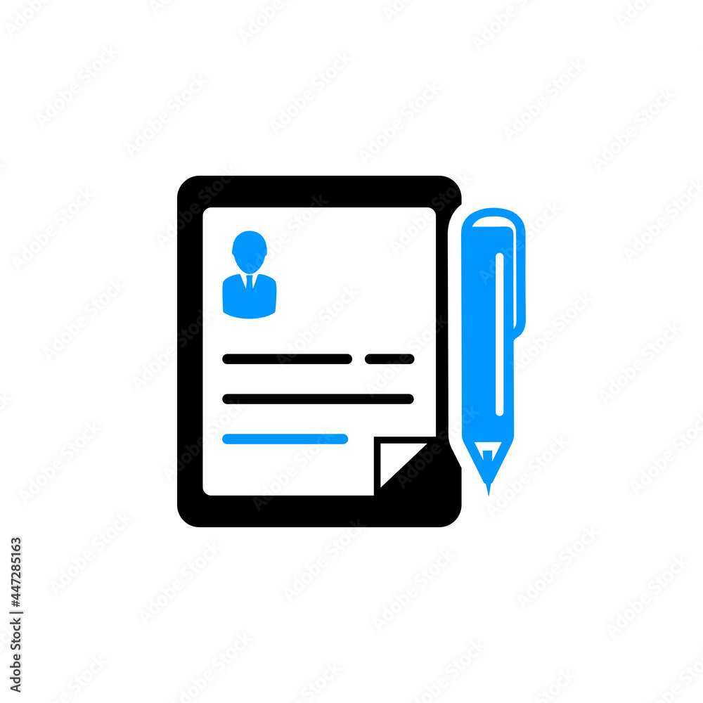 Business and job CV with pen icon Business and job CV with pen icon