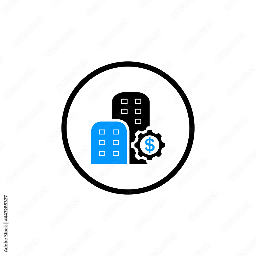 Modern business finance building vector icon Modern business finance building vector icon