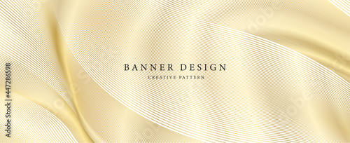Premium background design with diagonal line pattern in gold colour. Vector horizontal gold template for business banner, formal invitation, luxury voucher, prestigious gift certificate