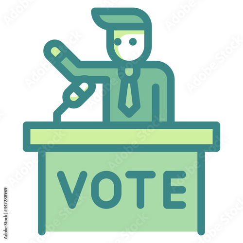 politics blue line icon