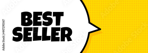 Best seller. Speech bubble banner with Best seller text. Loudspeaker. For business, marketing and advertising. Vector on isolated background. EPS 10