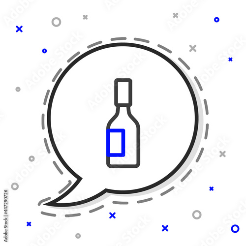 Line Tabasco sauce icon isolated on white background. Chili cayenne spicy pepper sauce. Colorful outline concept. Vector