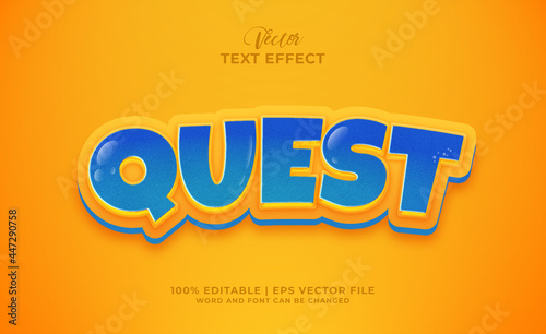 Quest cartoon style editable text effect