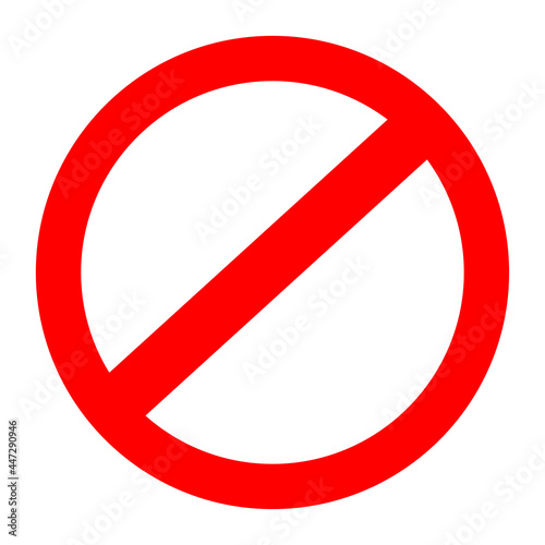 Vector sign of No Entry in basic colors