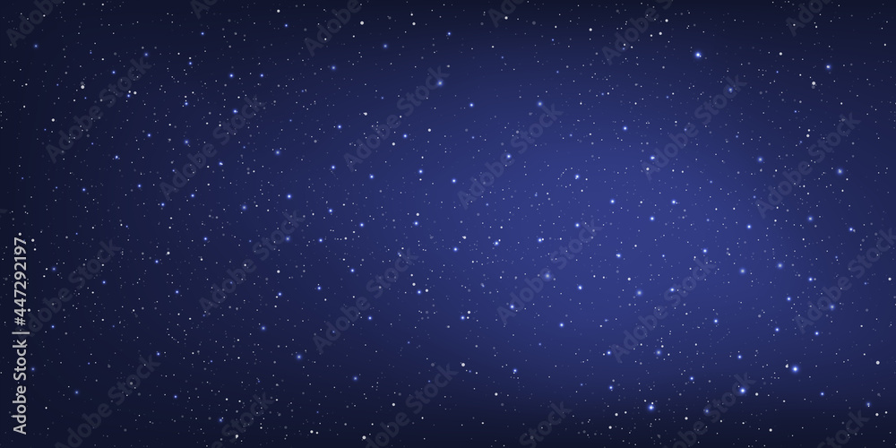 Beautiful galaxy background. Stardust in deep universe and bright shining stars in universe. Vector illustration.