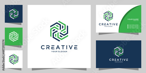 Letter p f creative logo icon design template