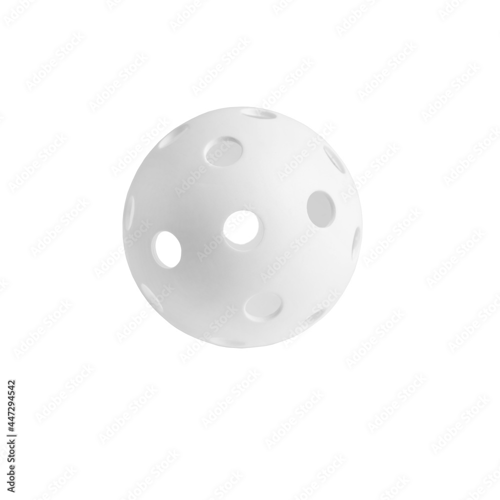 Single white picoball ball isolated on white background.. Single white picoball ball isolated on white background..