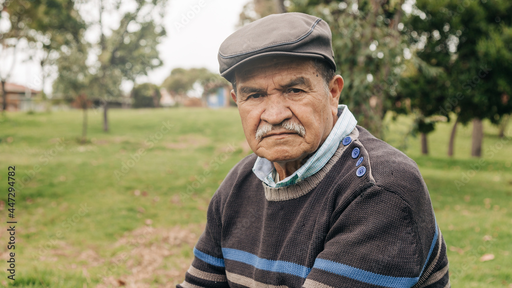 Portrait of a senior man outdoors, in the park Portrait of a senior man outdoors, in the park