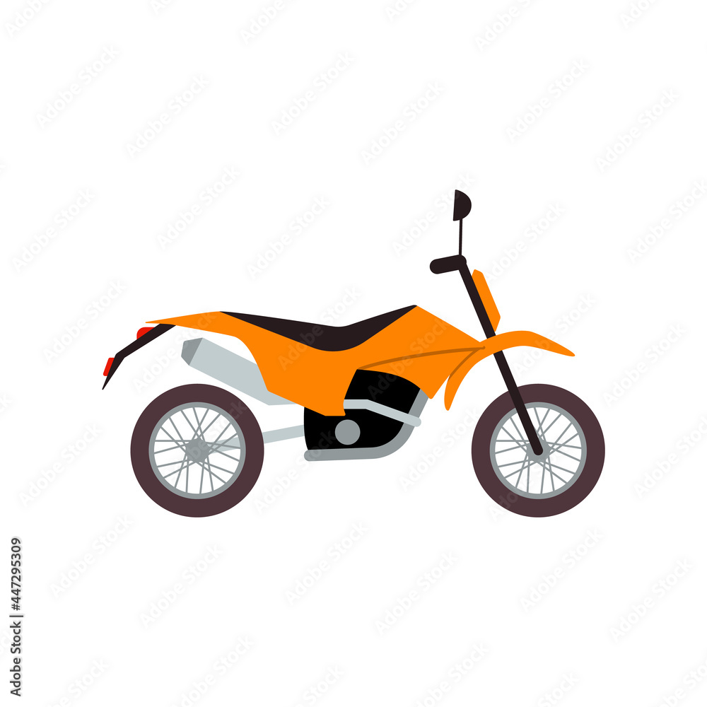 Fototapeta premium Sport race motorcycle or motorbike cartoon flat vector illustration isolated.